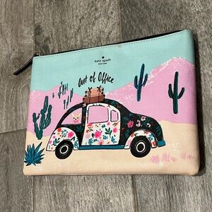 Kate Spade Pastel Desert Scene Pouch With Floral Car